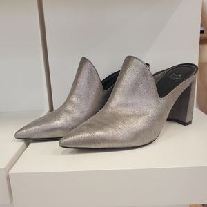 Marc Fisher silver mule